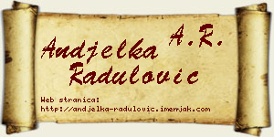 Anđelka Radulović vizit kartica